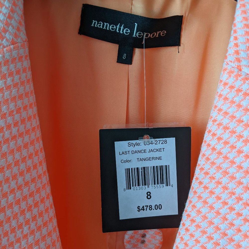 NWT Nanette Lepore Blazer Size (8) Tangerine - Picture 3 of 16